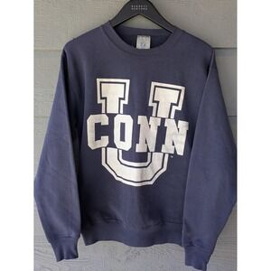 Vintage UConn Huskies Sweatshirt Mens Medium Blue NCAA Basketball Logo 7 USA